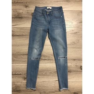 perfect ankle legging blue asphalt distressed